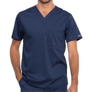 NEW Cherokee Workwear Navy V-neck Scrub Top